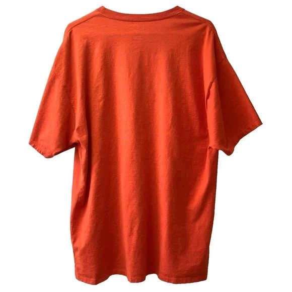 Champion Authentic Men's T-Shirt 2XL Orange Short Sleeve 2‎ Embroidered Logos - Picture 2 of 9